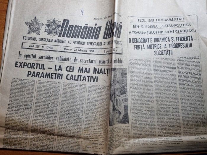 romania libera 24 februarie 1988-art. metroul bucurestean,judetul tulcea