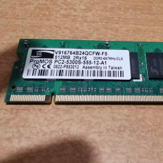 Ram Laptop ProMos 512MB DDR2 PC2-5300S V916764B24QCFW-F5