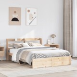 vidaXL Cadru de pat cu tăblie, 150x200 cm lemn masiv pin 3306738