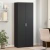Dulap &icirc;nalt, negru, 70x35x180 cm, lemn prelucrat