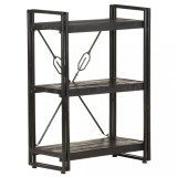 vidaXL Bibliotecă cu 3 rafturi, negru, 60x30x80 cm, lemn masiv mango 320626