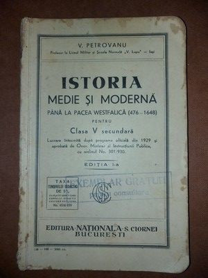 Istoria medie si moderna pan a la pacea westfalica - V. Petrovanu foto