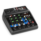 Mixer Audio Vonyx VMM100, 3 Canale, USB, Bluetooth, MP3 Player, Phantom Power, Efecte, Compact