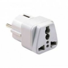 Adaptor priza UK Anglia / US la Europa Active 16A, gri, pentru stecher UK