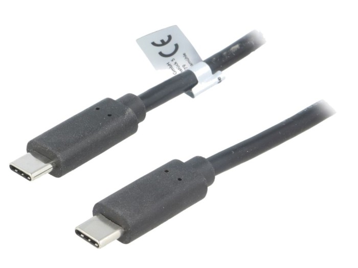 Cablu USB-C negru de 1m