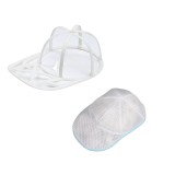 Husa de Spalare Sapca, pentru Masina de Spalat, din Poliester, Circumferinta 53 cm, cu Fermoar, cu Suport Sapca, Alb/Albastru