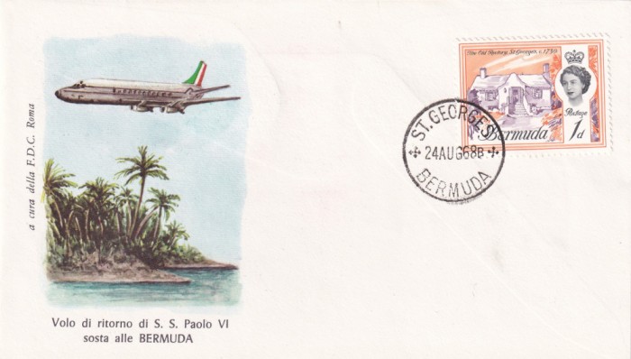 FILATELIE TEMATICA - PLIC INSULELE BERMUDE FCD TEMATICA AVION AVIOANE