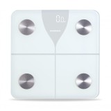 Cantar de baie inteligent Heinner, sticla securizata, 180 kg, functie bluetooth, display led, Alb