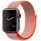 Curea iUni compatibila cu Apple Watch 1/2/3/4/5/6/7, 42mm, Nylon Sport, Woven Strap, Electric Orange