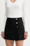 Morgan pantaloni scurți SHICK culoarea negru, cu imprimeu, high waist, SHICK