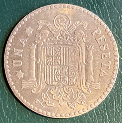 1 PESETA 1975 JUAN CARLOS I / MONEDA DIN POZE / p foto