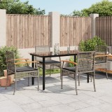 Cumpara ieftin Set mobilier de grădină cu perne, 5 piese, gri, poliratan