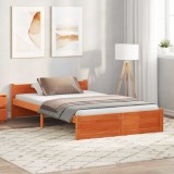 Cumpara ieftin Cadru de pat Maro ceruit 135 x 190 cm Lemn masiv de pin