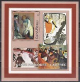 Guineea Bissau 2001 - Picturi de Lautrec, Colita. MNH