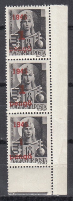 1945 ORADEA EMISIUNEA I 1P/18F TIP I+II+III POINCON EXPERT FRANCISC MEGYERI MNH