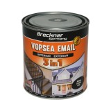 Vopsea email anticoroziva 3 in 1 negru lucios 039 pe baza de solvent 1L, direct pe rugina, interior si exterior Breckner Germany
