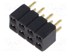 Conector şiruri pini mamă 8 PIN 2,54mm aurit THT soclu SAMTEC