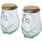 Set 2 borcane, Authentic by AleXer, 21OCT0025, 650 ml, 25 x 15 x 14.5 cm, Sticla, Pluta, Transparent, breloc inclus