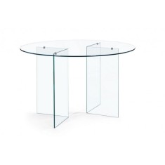Masa din sticla transparenta Iride &Oslash; 130 cm x 75 h