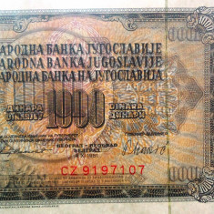 Bancnota 1000 DINARI / DINARA - RSF YUGOSLAVIA, anul 1981 *cod 397 = UNC