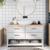 vidaXL Blat de baie, 140x60x(2-6) cm, lemn masiv netratat