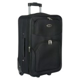 Troler, curele de sustinere pe interior, prevazut cu lacat si cheita, buzunar exterior,54.5x22.5x38 cm, negru