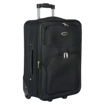 Troler, curele de sustinere pe interior, prevazut cu lacat si cheita, buzunar exterior,54.5x22.5x38 cm, negru