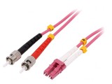 Patch Cord Fibră Optică OM4 LC/UPC-ST/UPC 10m Roz