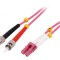 Patch Cord Fibră Optică OM4 LC/UPC-ST/UPC 10m Roz