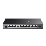 SWITCH TP-LINK Omada unmanaged, 9&Atilde;&mdash;Gigabit RJ45, and 1&Atilde;&mdash;Gigabit combo SFP/RJ45 Port (8 porturi POE+ buget total 123W), carcasa metalica &quot;DS110GMP&quot; (ti