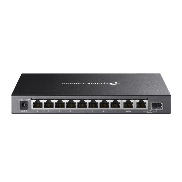 SWITCH TP-LINK Omada unmanaged, 9&Atilde;&mdash;Gigabit RJ45, and 1&Atilde;&mdash;Gigabit combo SFP/RJ45 Port (8 porturi POE+ buget total 123W), carcasa metalica &quot;DS110GMP&quot; (ti