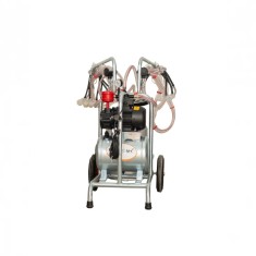 EMT. Aparat de muls capre si oi, un bidon aluminiu 25 litri, 4 posturi, pompa vacuum ulei
