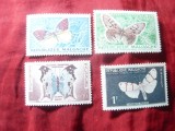 Serie mica Madagascar 1960 - Fluturi , 4 valori, Nestampilat