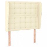 Cumpara ieftin Tablie de pat cu aripioare, crem, 83x23x118/128 cm, piele eco