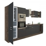 Mobila Bucatarie Modulara Leziter Yorki 330 300cm Stejar Antracit Corp 16mm Blat 28mm