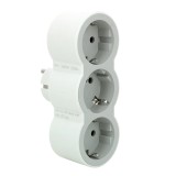 Adaptor 3 prize, 2P+E, 16A, Alb/Gri, 694518