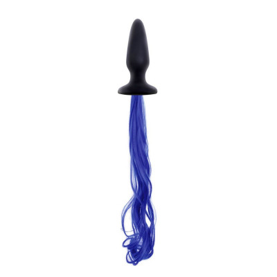 Dop anal cu coada Unicorn - albastru foto