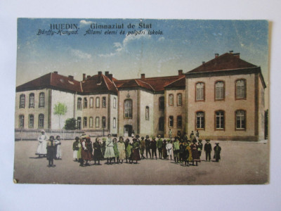 Rară! Carte postala Huedin(Cluj):Gimnaziul de stat necirculată 1918/22 foto