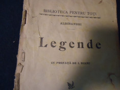 LEGENDE- ALEXANDRI CU PREFATA DE I. BIANU-B P T - foto