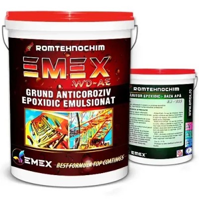Pachet Grund Epoxidic Anticoroziv Emulsionat &amp;ldquo;Emex WD-AE&amp;rdquo; - Rosu - Bid. 4 Kg + Intaritor 0.32 Kg foto