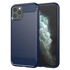 Husa iPhone 11 Pro Max Techsuit Carbon Silicone, albastru foto