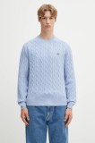 Lacoste pulover de l&acirc;nă culoarea maro, AH2924