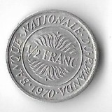 Moneda 1/2 franc 1970 - Rwanda, cotatii ridicate!!!