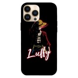 Husa compatibila cu Apple iPhone 15 Pro Max model Luffy One Piece, Silicon, TPU, Viceversa, Transparent, Carcasa