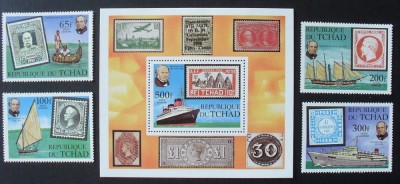 Chad 1979 Rowland Hill set + perf. sheet MNH DA.086 foto