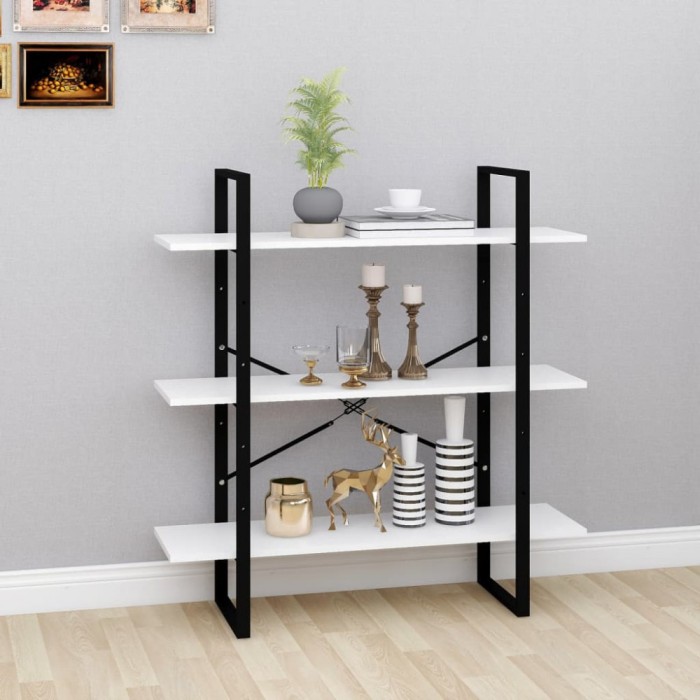 Gossi biblioteca, alb, 100x30x105 cm, pal