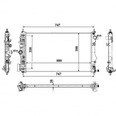 Radiator racire Opel Insignia (G09), 2008-2017 (Motor 2, 0 Turbo 162kw ), Saab 9-5, 2010-2012 Motor 2, 0 T 162kw (Si Biopower) Benzina, tip climatiza