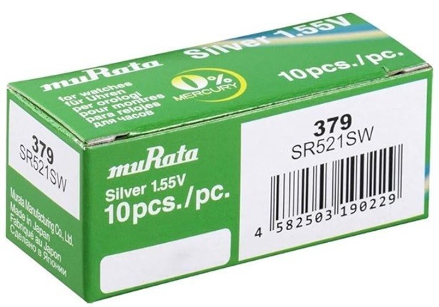 Pachet 10 baterii pentru ceas - Murata SR521SW - 379
