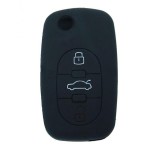 Husa Cheie Compatibila cu Audi A6 3 Butoane Silicon Neagra Model Vechi