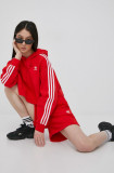 Adidas Originals bluză Adicolor HC2017 femei, culoarea roșu, cu imprimeu HC2017-VIRED